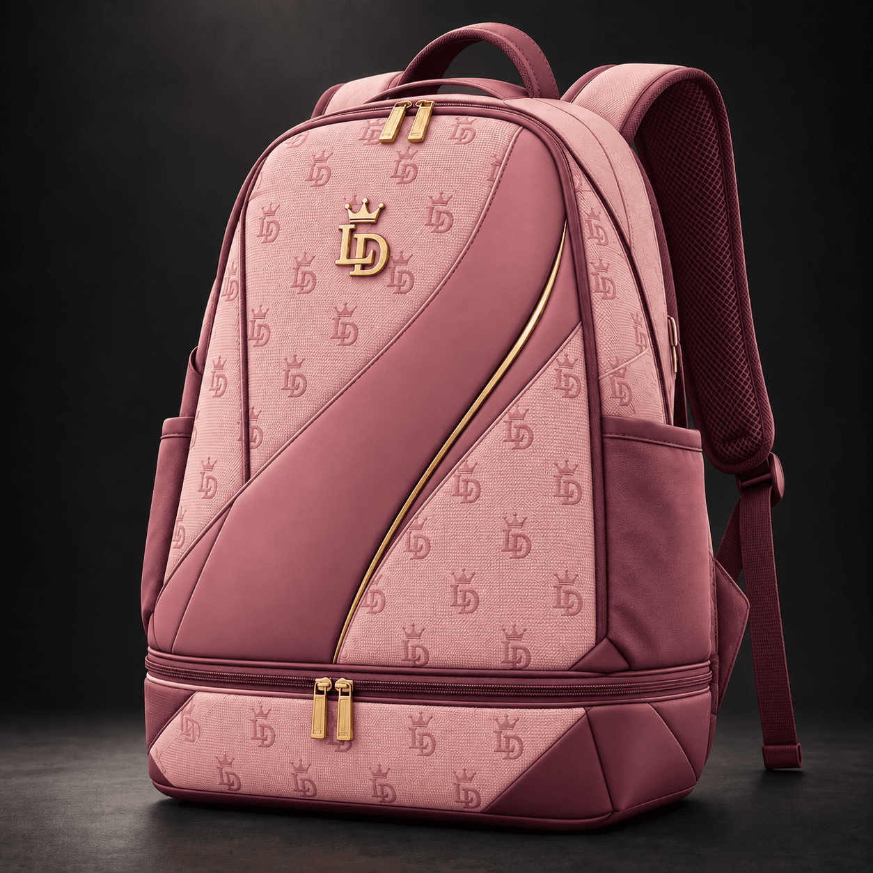 LD Court Backpack — Pink / Burgundy