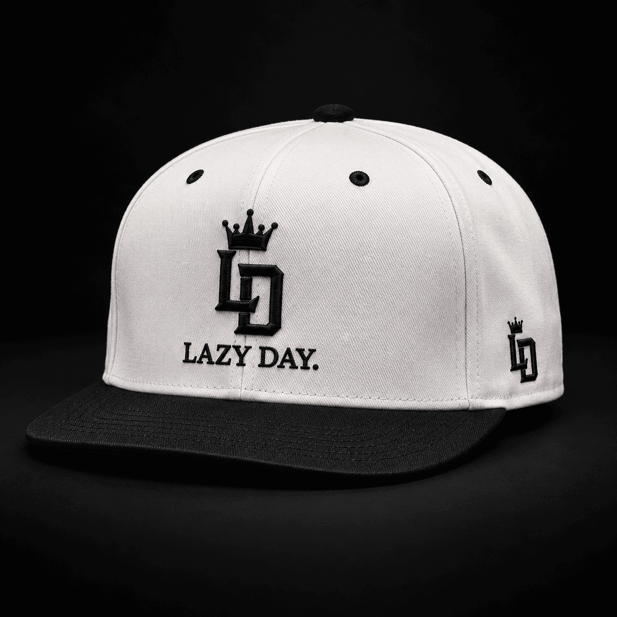 LD Snapback — White / Black