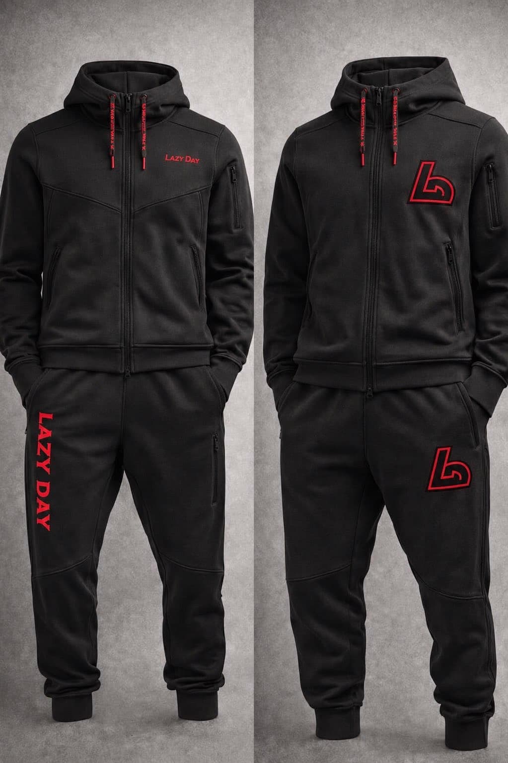 LD Tech Tracksuit — Blackout Red
