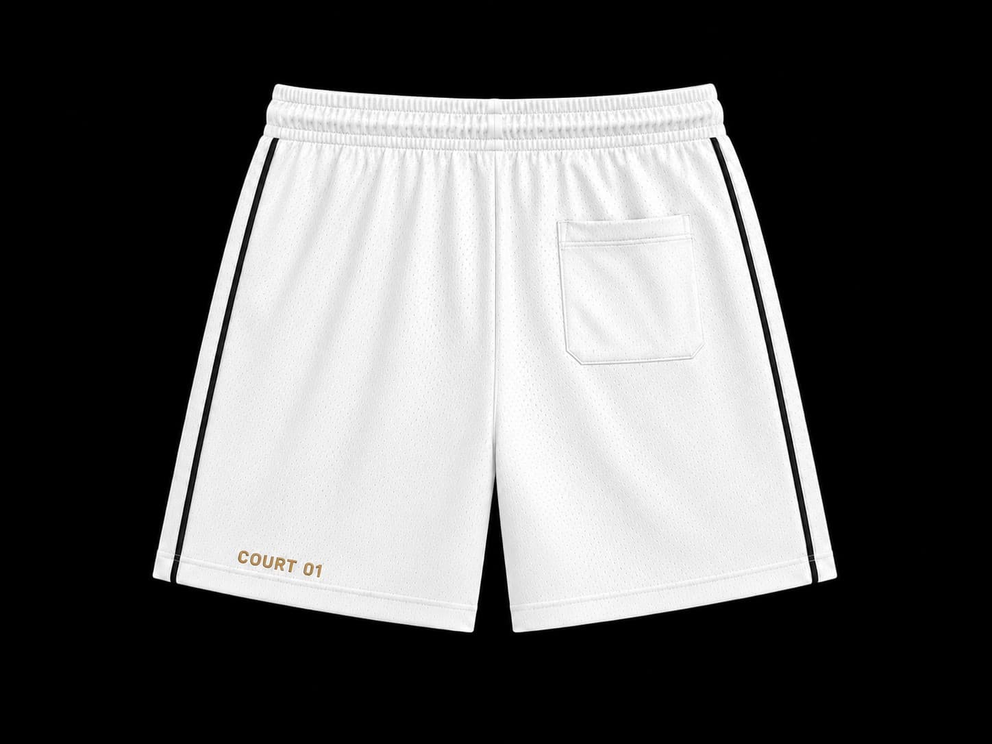 Court 01 Shorts — White / Black view 2